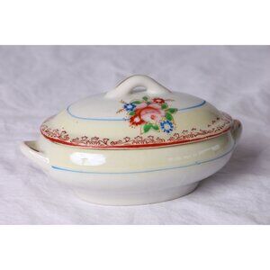 Vintage Little Duchess Japan Trinket Dish Floral Pattern Porcelain Box